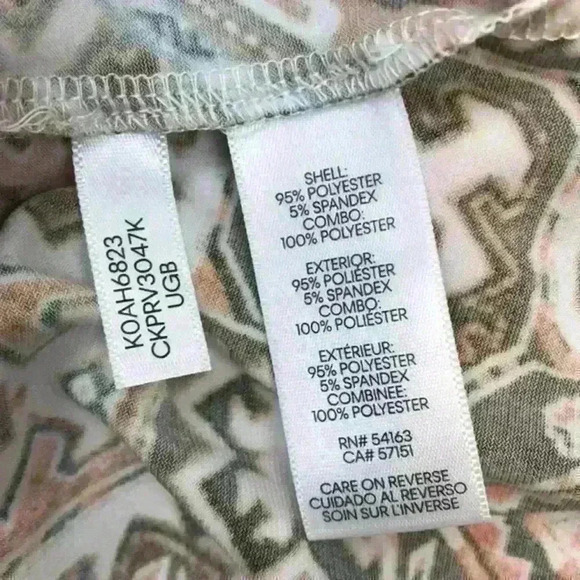 Calvin Klein Multicolor V-Neck Blouse Size S NWT - Picture 3 of 4